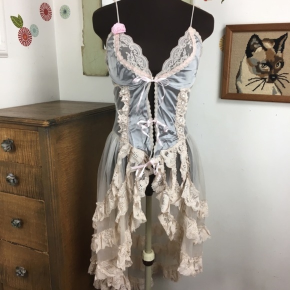 Vintage Other - Vintage Lingerie, Sheer Tiered Ruffle Skirt